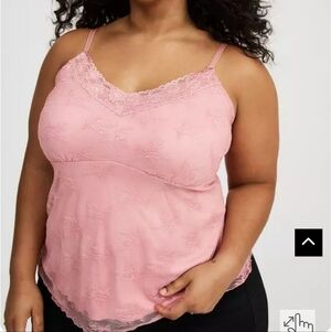 Torrid 3x Pink Lace Sweetheart Cami